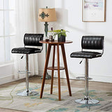 IntimaTe WM Heart Lot de 2 Tabourets de Bar Réglable Socle et Repose-Pieds Chromés Noir