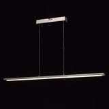 MW-Light 675012601 Suspension Barre LED Originale Style Moderne Armature en Acier Inox couleur Chrome pour Chambre Cuisine Bureau Hauteur Ajustable 19W LED incl.