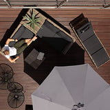 TecTake 800678 Salon de Jardin 4 Personnes en résine tressée, 2 Canapés modulables, Coffre de Rangement et Table Basse en Verre Inclus – Plusieurs Couleurs Disponibles (Marron Naturel/Gris foncé)