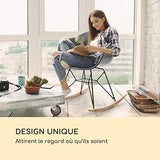 blumfeldt Skandi - 2 fauteuils à Bascule relaxants, Look rétro des années 70, Cadre en Fer, Siège en polypropylène résistant, Véritables Patins en chêne, Résistant aux intempéries, Gris