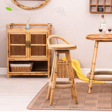 Chaise De Bar en Bambou Et Rotin De Style Japonais Rétro Simple Et À La Mode Chaise Rotative Homestay Bar Tabouret Haut (Color : A, Size : 36 * 36 * 83cm)