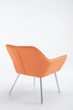 CLP Fauteuil Lounge Design Caracas Tissu I Chaise Confortable Assise et Dossier rembourrés Accoudoir I Fauteuil de Salon Piètement en Métal Orange