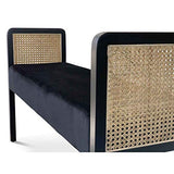 Déco en Ligne Banquette Cannage et Velours Noir