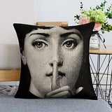 Lina Cavalieri Housse de coussin décorative en lin artificiel, œil personnalisé, comprend uniquement une taie d'oreiller (45 x 45 cm) A19