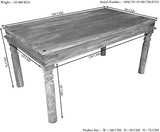 Table à Manger 160x90cm - Bois Massif de Palissandre huilé - Style Colonial/Ethnique - Leeds #29