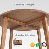 Table basse Casa ronde en bois véritable - Fabriquée à la main en chêne allemand - Design bois massif - Foncé - S