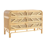 Miliboo & Stéphane Plaza Commode Vintage en rotin 3 tiroirs L120 cm Galon