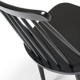 Kave Home - Chaise de Salle à Manger Tressia Noir en Bois Massif de Caoutchouc