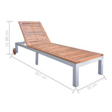 Tidyard Chaise Longue Relax | Chaise Longue d'Extérieur | Bain de Soleil Bois d'acacia Solide 207x70x88 cm pour Piscine, Jardin, Patio ou Balcon