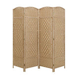 LW Collection Paravent 4 Panneaux Marron 170x160cm - Paravents de Chambre à Coucher - cloison
