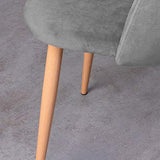 Chaise Ronde Velours Gris Clair