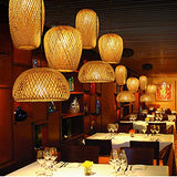 Main En Bambou Naturel Lustre Tissage Vintage Luminaire Suspendu Rotin Tissé Créations De Fées Créatives Réglable E27 Lumiere Plafond Restaurant Salon Chambre Rétro Vague Ombre Suspensions Lamp Design
