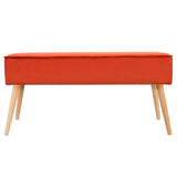 Zago Banc scandinave Velours Pieds Bois Naturel Popy