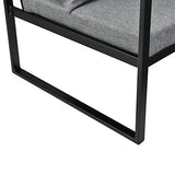 Lot de 2 Fauteuils Design de Salon avec Accoudoirs Siège et Dossier Rembourrré Armature Solide Housse en Polyester 70 x 60 x 60 Gris Foncé