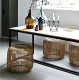 Table Basse Ronde en rotin, Table rétro Art déco, Tabouret Multifonctions, Convient au Salon, à la Chambre à Coucher, au Bureau (Plusieurs Tailles en Option)