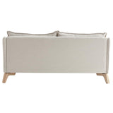 Miliboo Canapé 3 Places éco-Responsable en Tissu Beige Clair et Bois Clair Forest