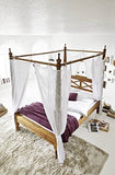 Lit à baldaquin 180x200cm - Bois massif de palissandre huilé - NATURE BROWN #532