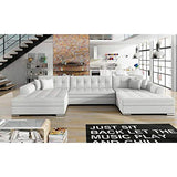 Paris Prix - Canapé d'angle Convertible toven 365cm Blanc