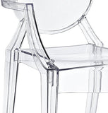 LexMod Fauteuil de Salle à Manger Casper en Plastique, Plastique, Claire, 53x56x91 cm