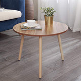 DlandHome Petite Table Basse Ronde de Canapé pour Salon/Café Table d'appoint pour Balcon, Chêne
