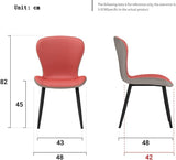 Chaises de Salle à Manger de Cuisine Lot de 2 chaises d'appoint en Cuir étanche avec Pieds en Acier au Carbone Faux Cuir Mat Salon Salon Salle à Manger Chaises de Meubles (Couleur : Rouge)