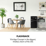 Klarstein Irene - Combiné réfrigérateur, 61L, Congélateur 24L, Classe A+, Rétro, Noir
