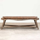 Chehoma Banc Cuir tressé Hemingway 46x46x148cm