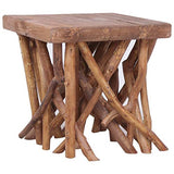 Festnight Table Basse en rondin Table de café de Style Naturel 40x40x40 cm Bois Solide