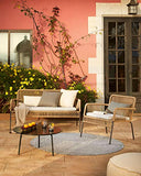 Kave Home - Canapé 2 Places Samanta en Corde Maron 133 cm
