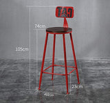Tabourets De Bar Tabourets De Bar Cuisine - Tabouret De Bar Style Industriel RéTro avec Dossier Haut Et Tabourets De Bar-Vert
