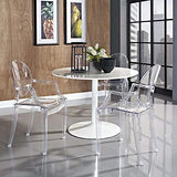 LexMod Fauteuil de Salle à Manger Casper en Plastique, Plastique, Claire, 53x56x91 cm