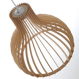 LUSSIOL, Luminaire Helsinki M, abat-jour design en lamelles de bois naturel, ampoule culot E27 x 60 W maxi, diam. 36 x H. 36 cm, câble blanc fourni, idéal pour salon, chambre, couloir, restaurant, bar