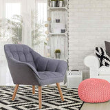 Paris Prix - Fauteuil Scandinave Matelassé taon 83cm Gris