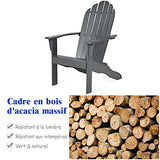 Costway Chaise de Jardin Extérieur Adirondack en Bois Résistant aux Intempéries avec Dossier Incurvé Charge Max. 170KG pour Jardin/Patio/Pelouse et Terrasse