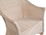 Fauteuil en rotin naturel avec coussins beige/rotin - Avec accoudoirs - Blanc vintage