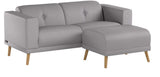 Bobochic LUNA Canapé de 3 places avec Pouf Gris Clair 225 x 93 x 77 cm