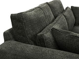 Vente-unique - Canapé 3 Places en Tissu Bouclette Gris Anthracite MONDOVI