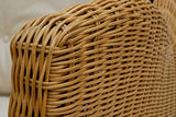 Lot de 2 fauteuils élégants en rotin avec rembourrage - Fauteuil de salon en rotin véritable (miel foncé)
