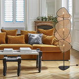 MINDONG HZH Lampadaire noir éclairage cannage tissé lampadaire chambre lumineuse décoration lampe de table salon chevet