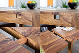 DuNord Design Arona Table à Manger Extensible en Bois de Palissandre Massif Jusqu'à 200 cm