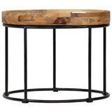 Festnight Table Gigogne Bois et Métal Table Basse Industriel Table d'appoin pour Salon Table de Chevet en Bois Massif Marron et Noir 50 x 40 cm