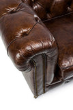 Rosa Splendiani Fauteuil Chestefield en Cuir Antique Vintage Style - Fauteuil Chester Cuir Marron Vintage
