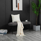 HOMCOM Banc Banquette Design Contemporain Pieds Eiffel en épingles métal Noir revêtement Lin Gris