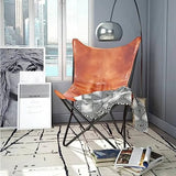 vidaXL Chaise Papillon Cuir Véritable Marron Fauteuil Salon Chambre Maison