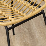 HOMCOM Lot de 2 chaises de Salle à Manger Design bohème en résine tressée Imitation rotin et piètement métal - 44 x 58 x 85 cm - Jaune