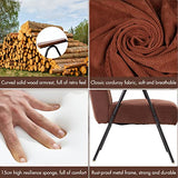 Fauteuil rembourré pour chambre à coucher avec structure en métal inoxydable Marron