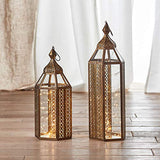 Lights4fun Lanterne Marocaine Artisanale de 48cm avec 50 Micro LED