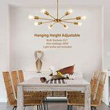 LynPon Sputnik Lustre Plafonnier Moderne 8 Lumières Or Laiton Industriel Vintage Suspension Luminaire pour Chambre Salon Cuisine Loft Salle À Manger