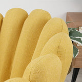 Baroni Home Fauteuil en Tissu avec Assise et Dossier Rembourrés, Fauteuil de Salon avec Jambes Dorées en Fer, Fauteuil Ergonomique et Confortable pour Chambre, Séjour, Bureau, Jaune, 67x64x77 cm