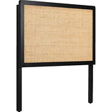 Meubletmoi Tête de lit en Bois Noir et cannage de rotin Longueur 100 cm - Tropic 9500